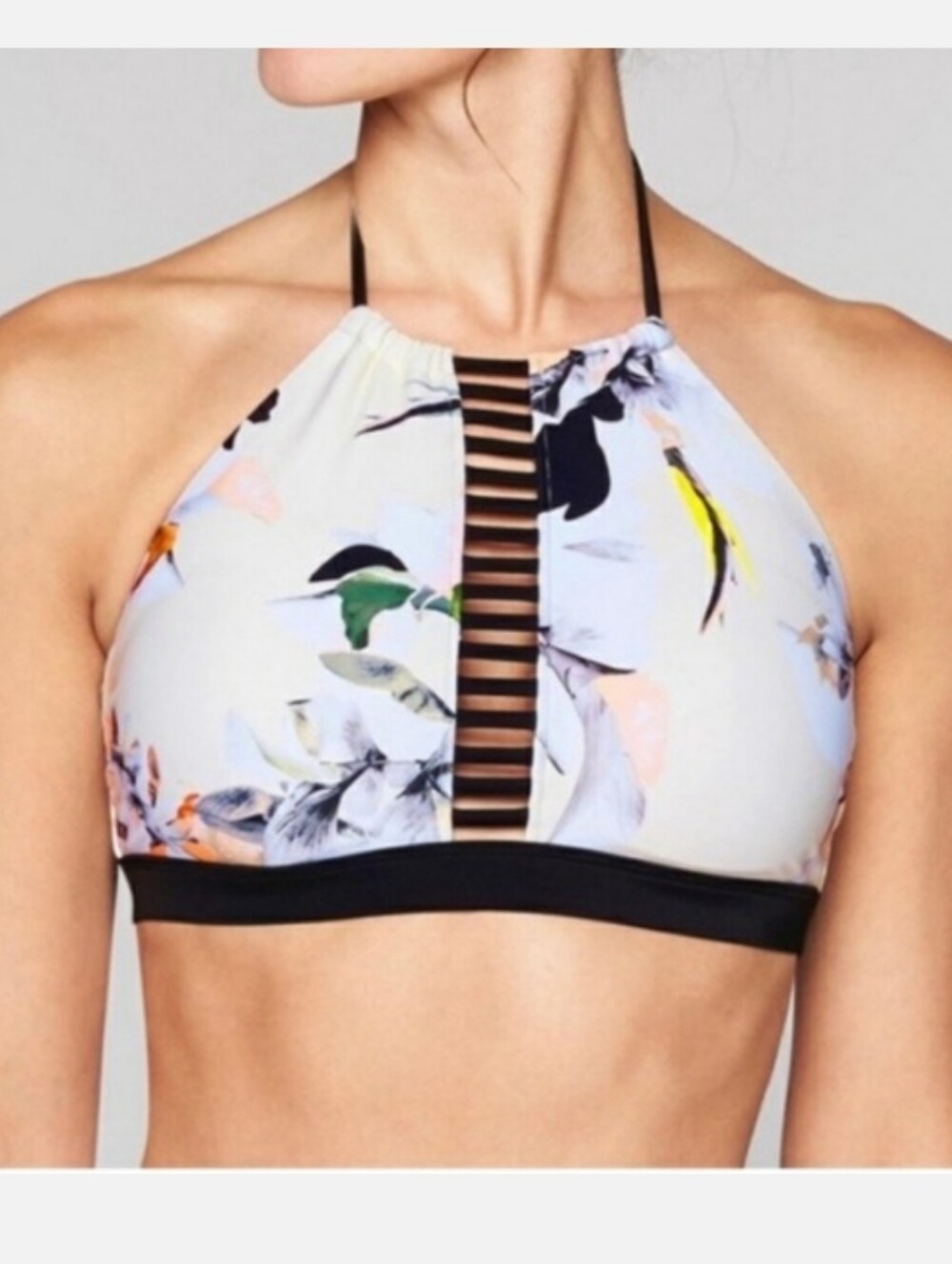 Athleta Women’s Polynesian Floral Swim Halter Size Small